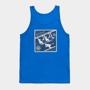 雪 Snow - Kanji Logo - Silver / Ice Blue Tank Top